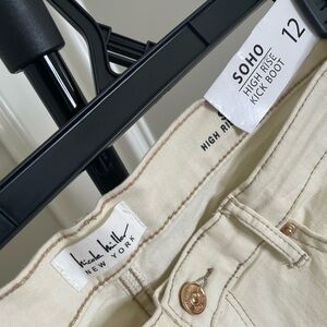 Nicole Miller Soho High Rise Kick Boot Jeans - Cream